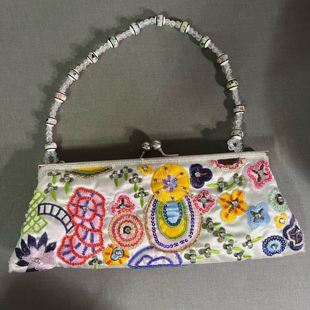 Source Unknown Multicolor Embroidered Clutch With… - image 2
